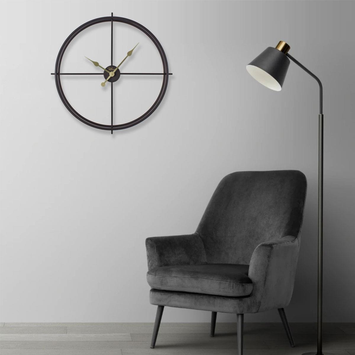 Minimal Siyah İskandinav Duvar Saati 66.5 cm - Büyük Boy Metal Dekoratif Salon Saati