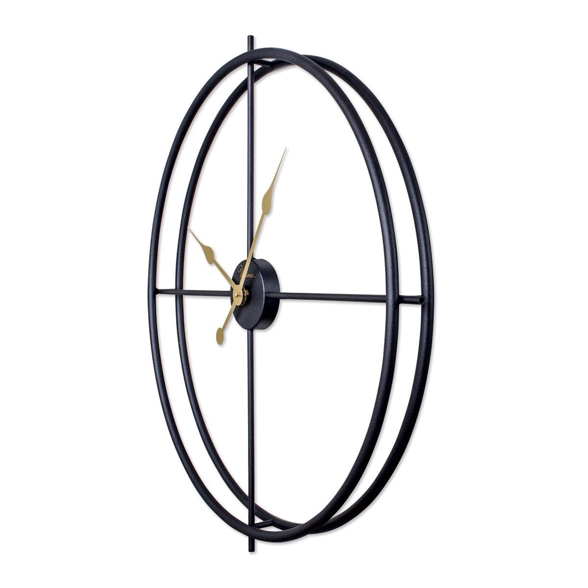 Minimal Siyah İskandinav Duvar Saati 66.5 cm - Büyük Boy Metal Dekoratif Salon Saati