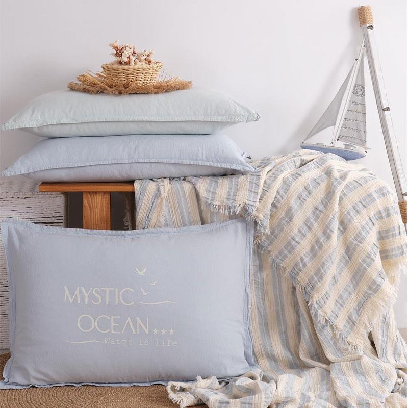 Mystic Ocean Çift Kişilik Nevresimli Pike Takımı - Aqua