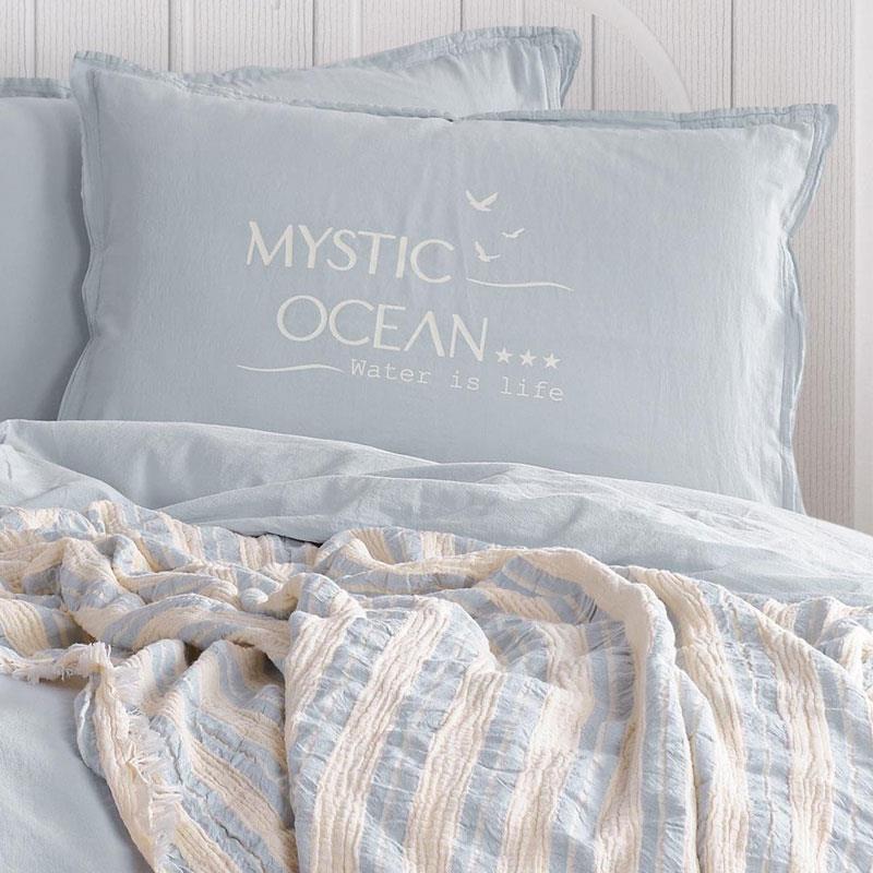 Mystic Ocean Çift Kişilik Nevresimli Pike Takımı - Aqua