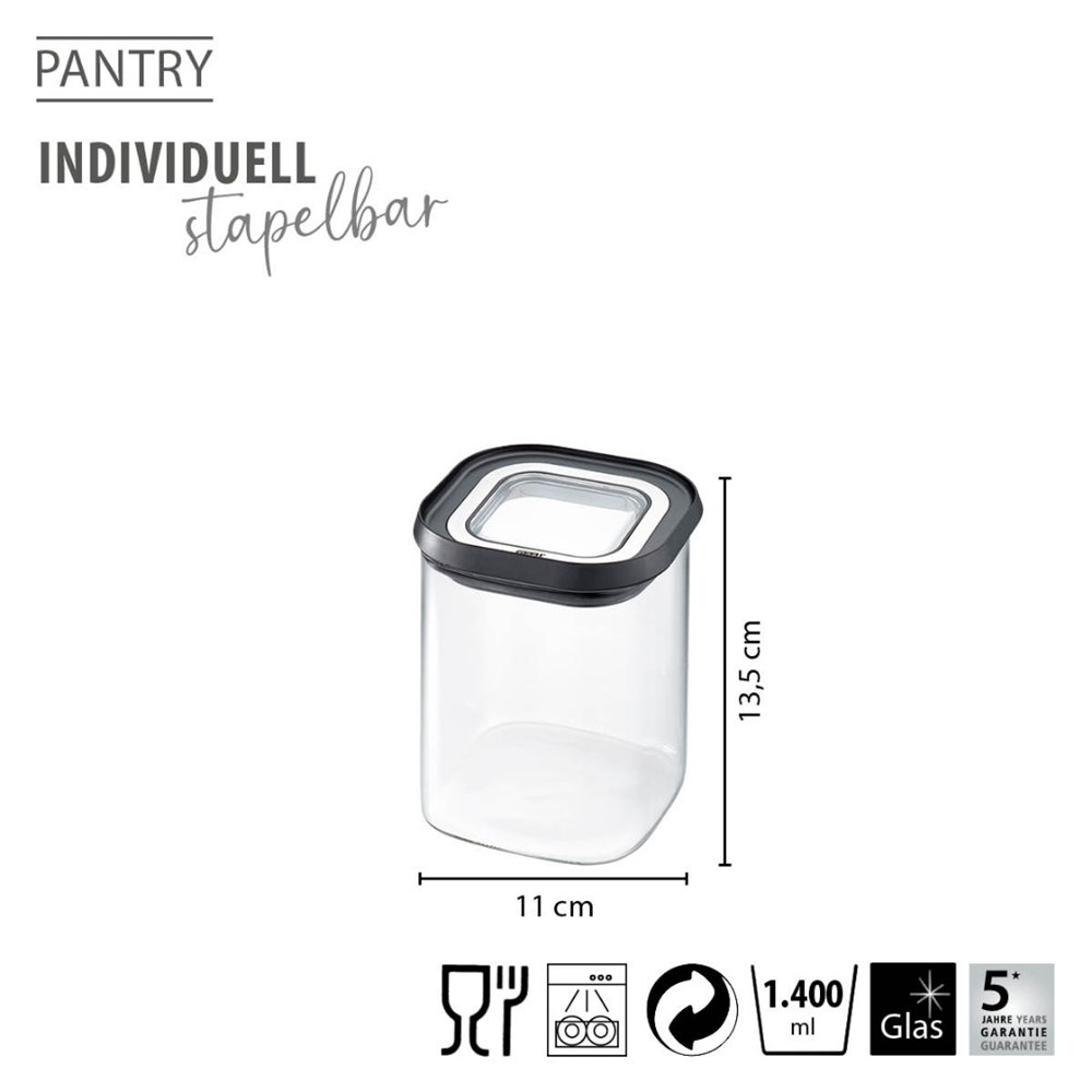 Pantry Erzak Saklama Kabı 900 Ml 11x11x13,5 cm