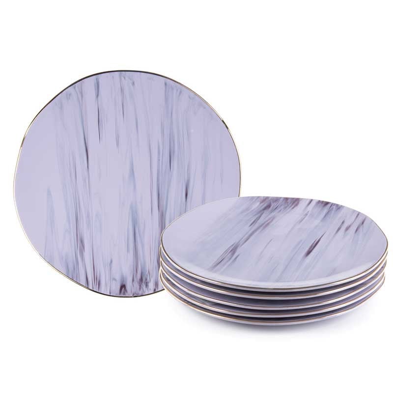 PARMLE 6'lı Servis Tabağı 28 cm Mürdüm - Zücev