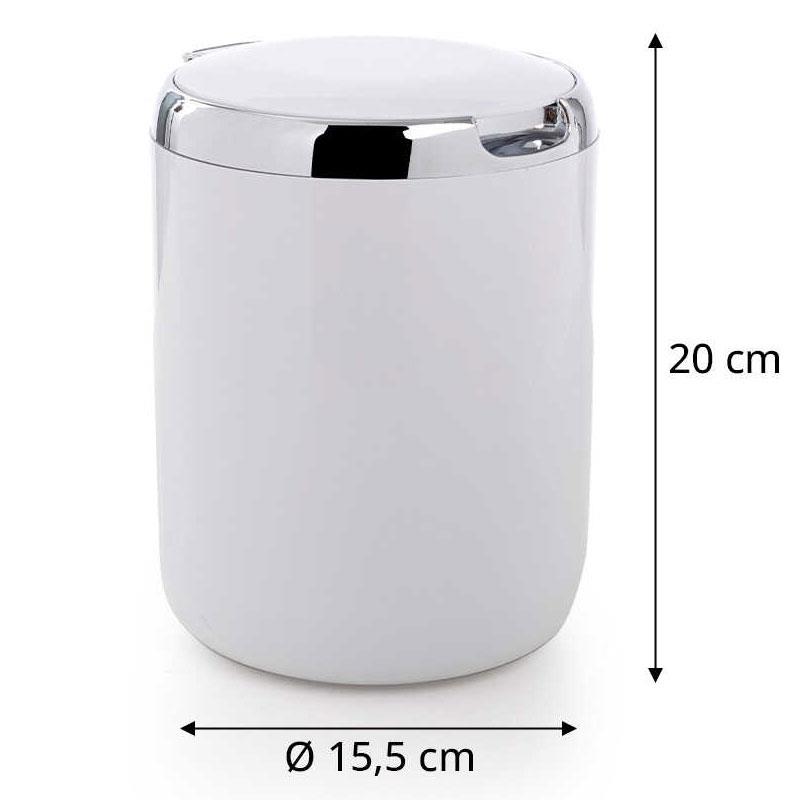 Pasifik 3 Lt. Çöp Kovası Plastik Kapaklı Beyaz