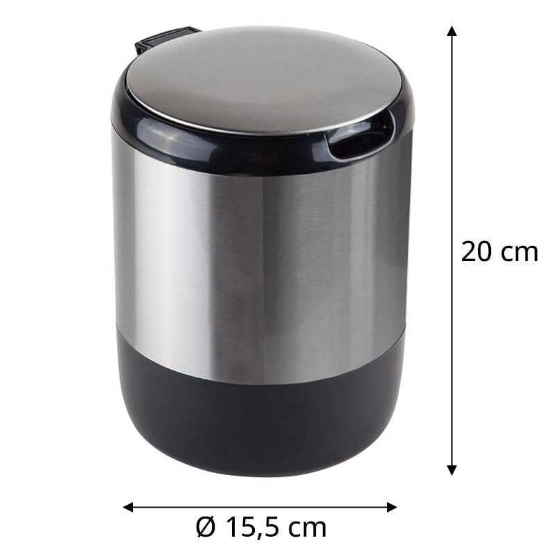 Pasifik 3 Lt. Çöp Kovası Kapaklı Siyah