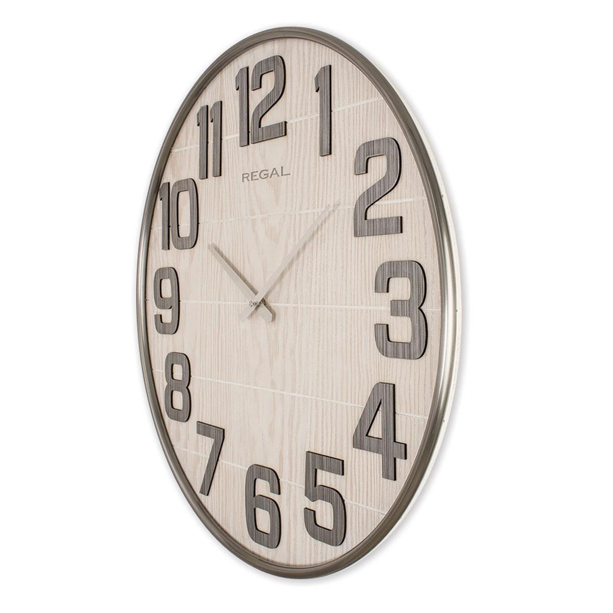 Regal 3646 ES Büyük Boy Metal - Ahşap Duvar Saati 62 cm