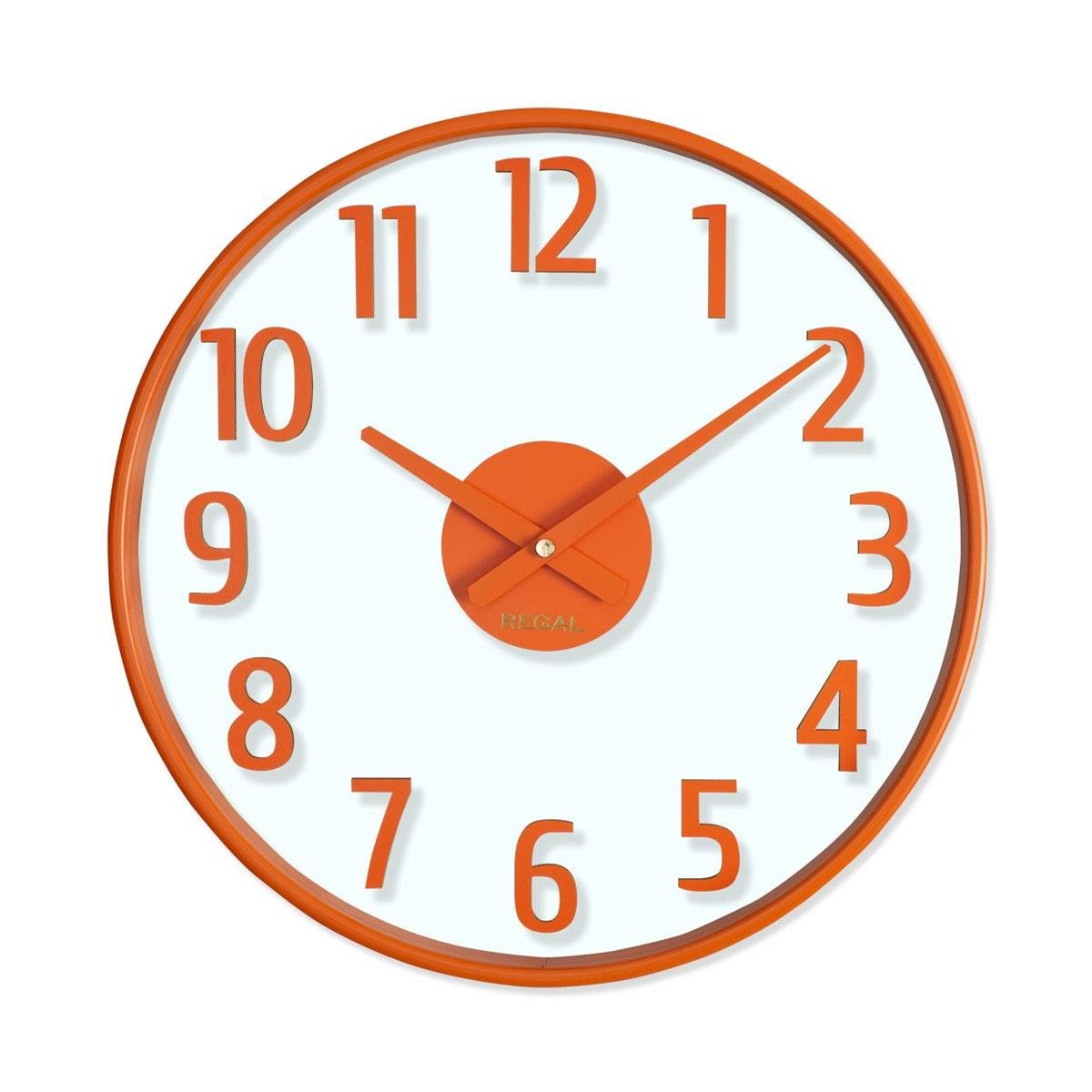 Regal Opal Turuncu Duvar Saati 37.5 cm - Sessiz Mekanizma