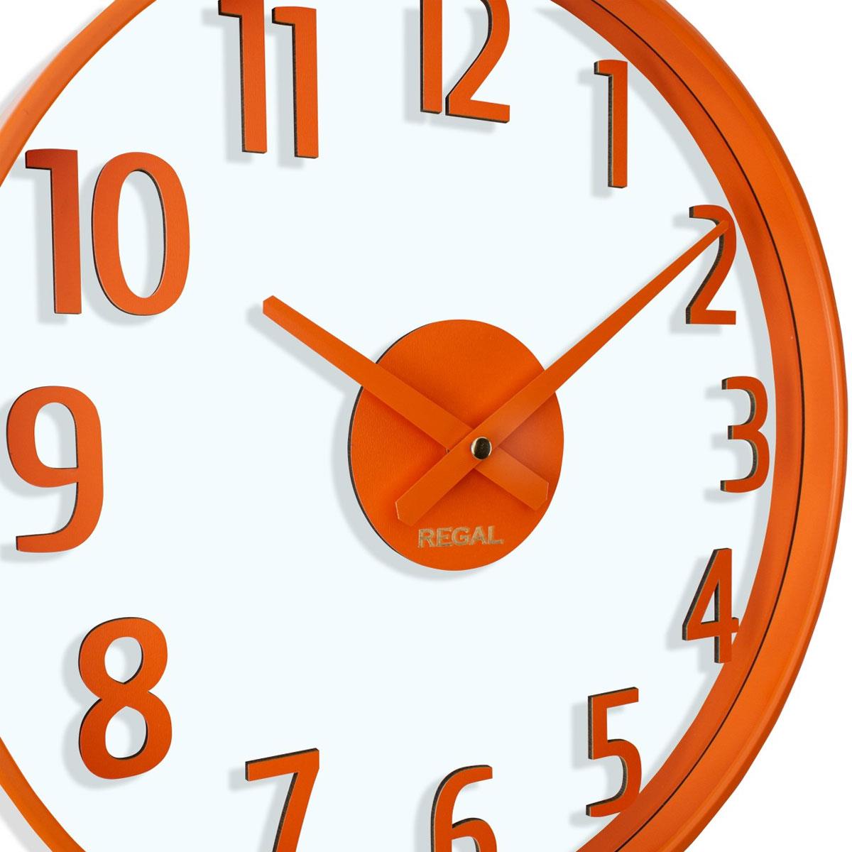 Regal Opal Turuncu Duvar Saati 37.5 cm - Sessiz Mekanizma