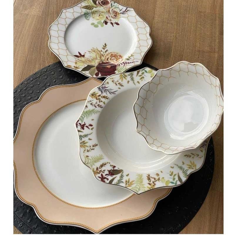 Rose Garden 24 Parça Bone China Yemek Takımı - Zücev