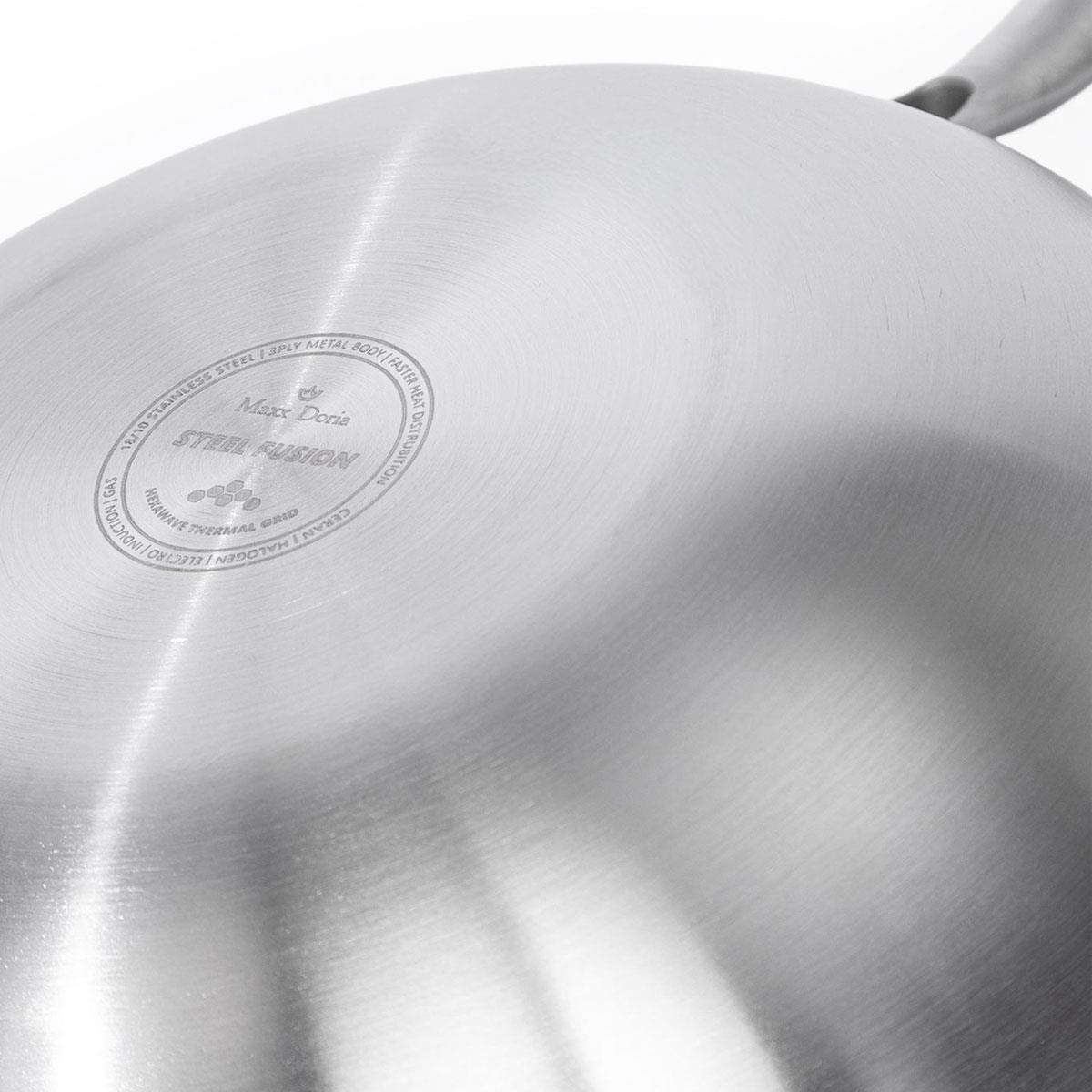 Steel Fusion 28 cm Kapaklı Wok Tava - Çelik Gövde Lüks Mutfak Şaheseri