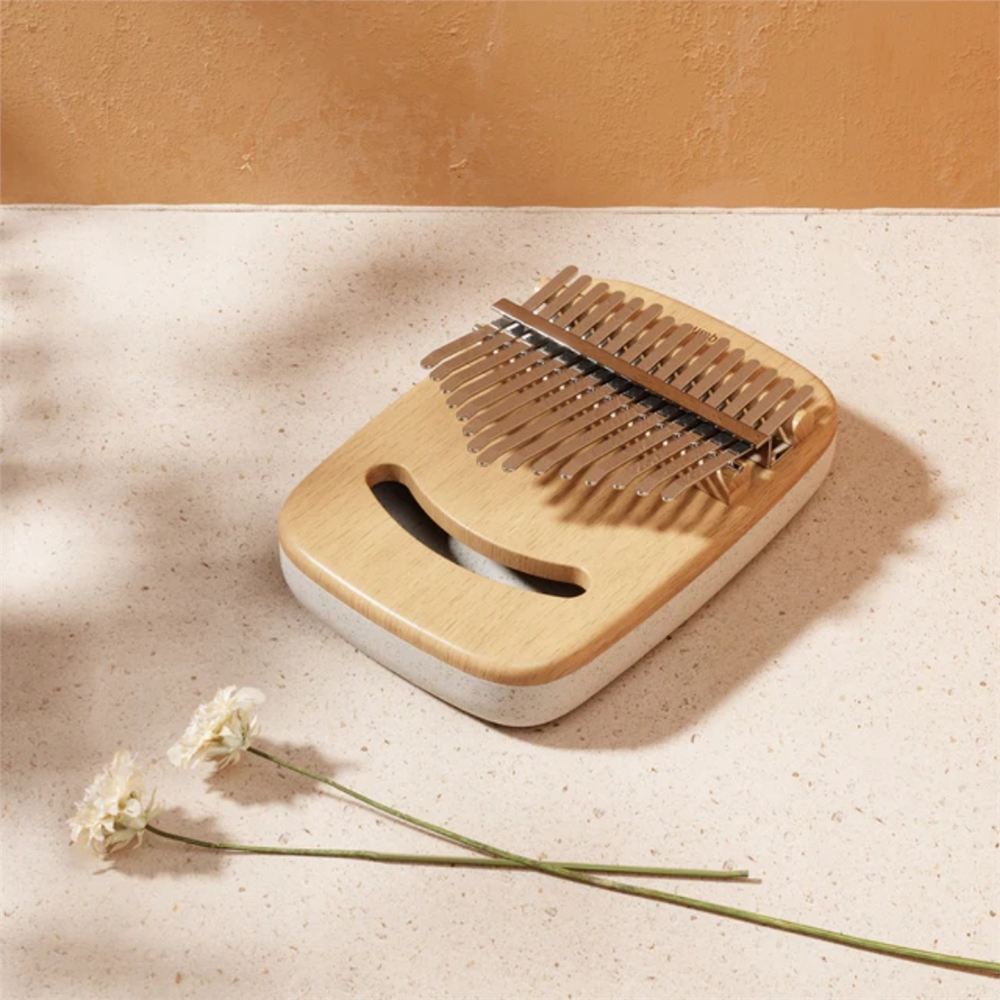 Strumba Kalimba Müzik Aleti Beyaz/Doğal 16x11x6 cm
