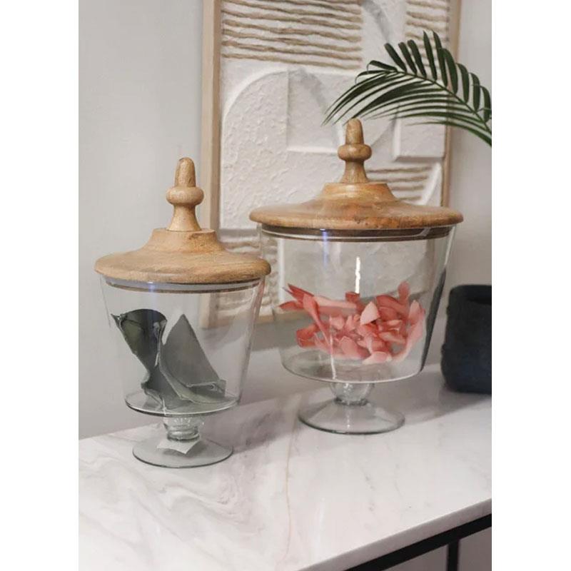 The Mia Madera Ayaklı Kurabiye Kavanozu 33x19x19 cm