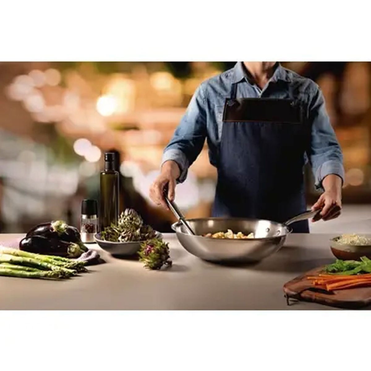Tramontina Grano Steel Paslanmaz Çelik Wok Tava 28 cm