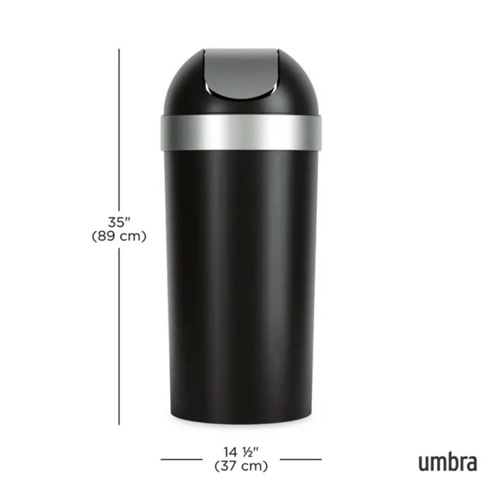 Venti Can Çöp Kovası Siyah/Nikel Mat 62 Lt