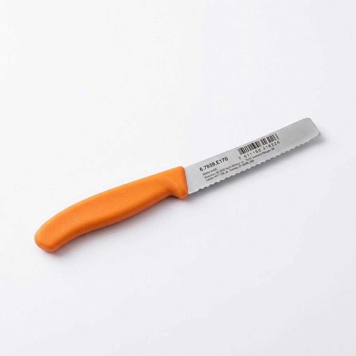 Victorinox Swiss Classic Yuvarlak Uçlu Tırtıklı Domates Bıçağı 11 cm Turuncu