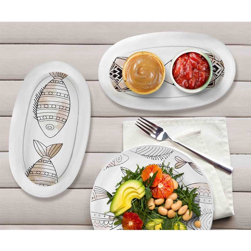 Wish Oval Servis Krem 29 cm 2li Set