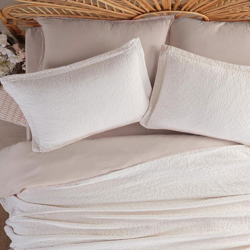 Zen Stone Çift Kişilik Yatak Örtüsü Seti - Krem