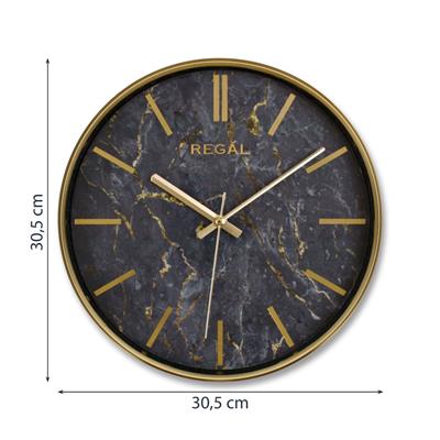 0250 GB2 İnce Çerçeve Oniks Mermer Desen Duvar Saati