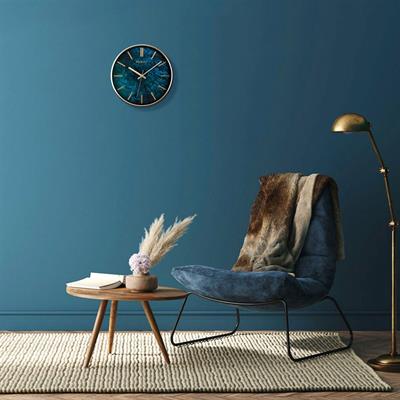 0250 GH2 İnce Çerçeve Oniks Mermer Desen Duvar Saati