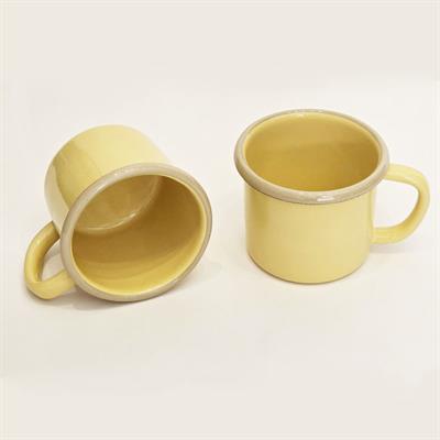 2li Emaye Kupa Sarı Bej