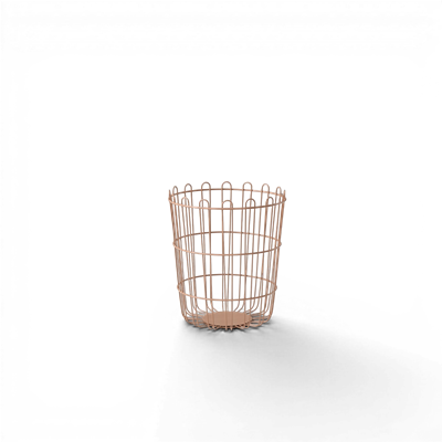 2Li Modern Metal Çamaşır Sepeti Seti - Terracotta