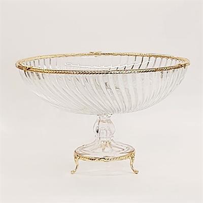 30 cm Cam Ayaklı Salata Kasesi Altın - Çamlıca Home