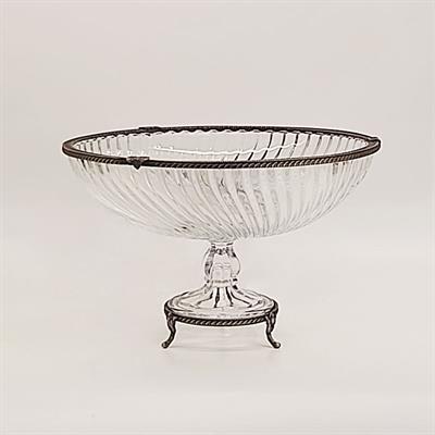Emayra Cam Ayaklı Antik Detaylı Salata Kasesi - 30 cm