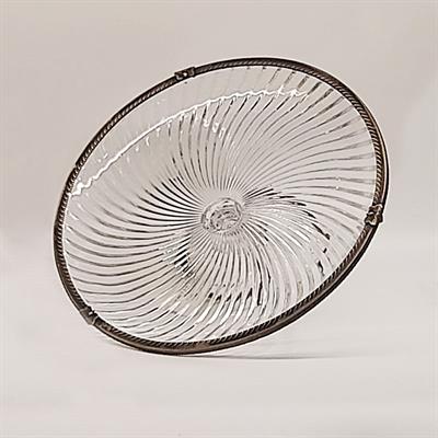 Emayra Cam Ayaklı Antik Detaylı Pasta Tabağı - 32 cm