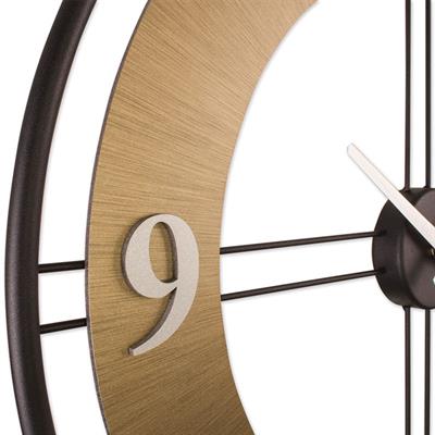 REGAL Modern Ferforje Gold Duvar Saati 62 cm | Sessiz Mekanizma