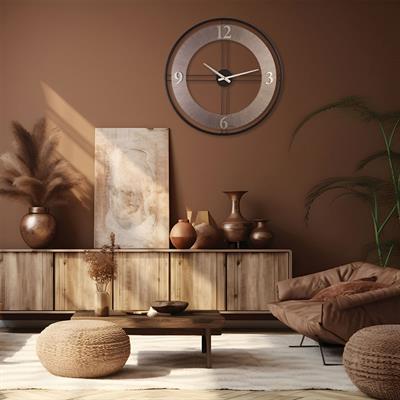 REGAL Modern Ferforje Gümüş Duvar Saati 62 cm | Sessiz Mekanizma | 3616 BS