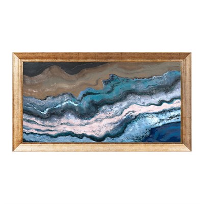 AB-373 Salon İçin Büyük Boy Yağlı Boya Efektli Dokulu Tablo 75x135 cm