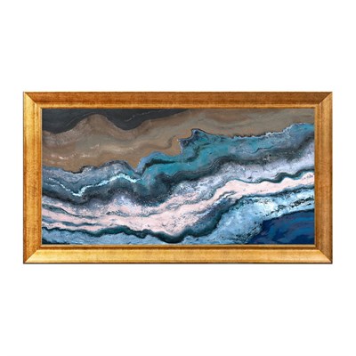 AB-373 Salon İçin Büyük Boy Yağlı Boya Efektli Dokulu Tablo 75x135 cm