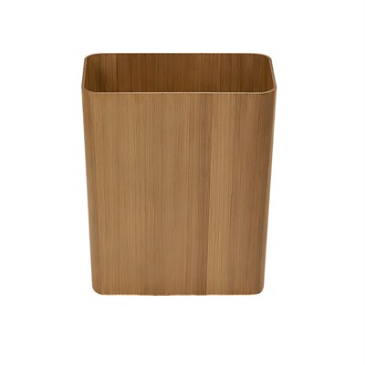 Ahşap Çöp Kovası - Dikdörtgen Banyo ve Ofis Kağıt Sepeti 25x30 cm