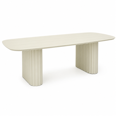 Alüminyum Dış Mekan Yemek Masası 240 x 110 cm Bej