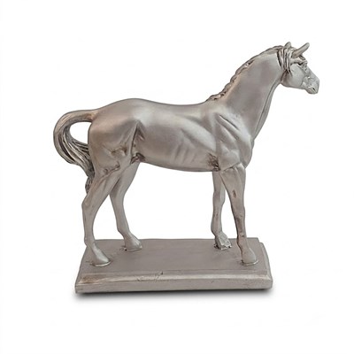 At Biblosu Kaideli 37 cm Dekoratif Obje Gümüş