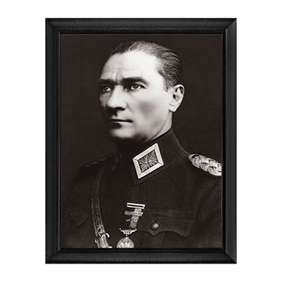 Atatürk Askeri Üniformalı Altın Çerçeveli Tablo