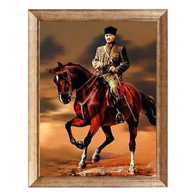 Atatürk At Üstünde Askeri Üniformalı Tablo