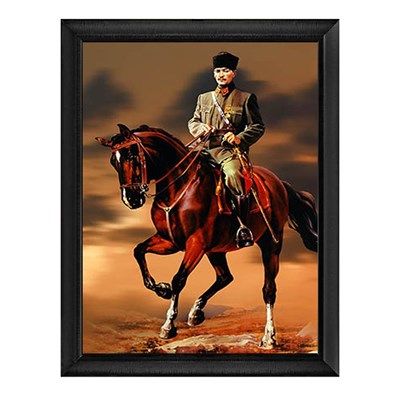 Atatürk At Üstünde Askeri Üniformalı Tablo