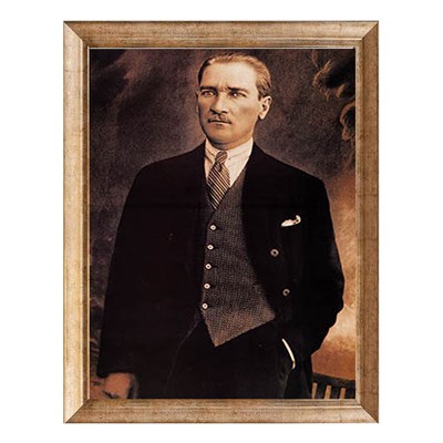Atatürk Takım Elbiseli Portre Altın Çerçeveli Tablo