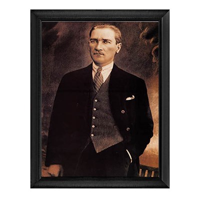 Atatürk Takım Elbiseli Portre Altın Çerçeveli Tablo