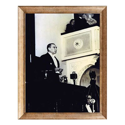 Atatürk TBMM Konuşması Altın Çerçeveli Tablo
