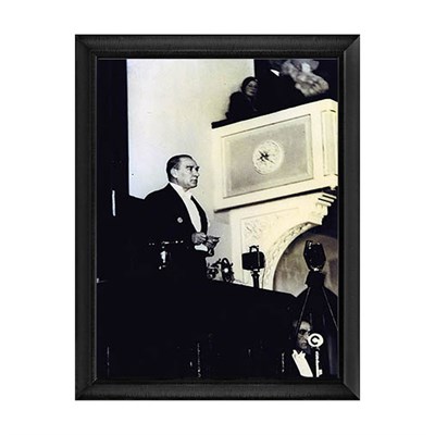 Atatürk TBMM Konuşması Altın Çerçeveli Tablo