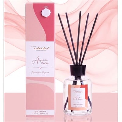 Aura Bambu Çubuklu Oda Kokusu 100 ml - Pudra - İyi Geceler İstanbul