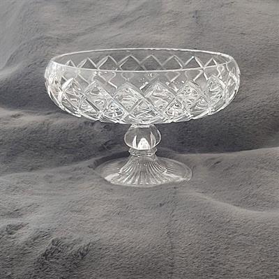Baklava Desen Cam Ayaklı Kase 21 cm