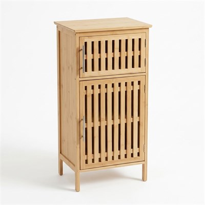 Çamlıca Home Bambu 2 Kapaklı Çok Amaçlı Banyo Dolabı 40x29x82 cm