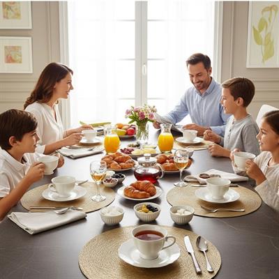 Bella 6 Kişilik Porselen Çay Fincanı Takımı | Klasik 12 Parça