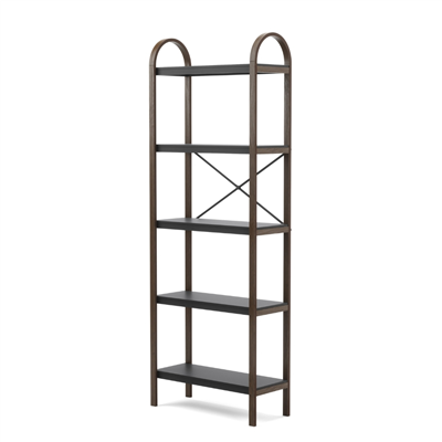 Bellwood 5 Katlı Raf Elbise Askılığı Siyah/Ceviz Renk 170x61 cm