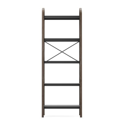 Bellwood 5 Katlı Raf Elbise Askılığı Siyah/Ceviz Renk 170x61 cm