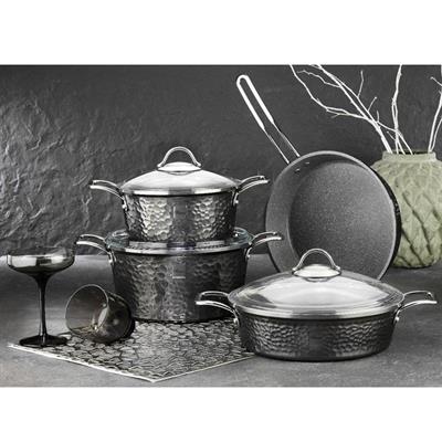 Brioni Copper 7 Parça Tencere Seti Platin