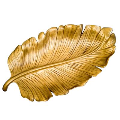 Dekoratif 55 cm Yaprak Tabak Altın