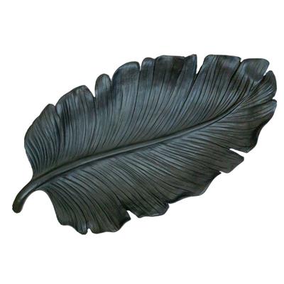 Dekoratif 55 cm Yaprak Tabak Siyah